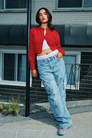 Garage Baggy Women Cargo Pants Blue | A-5384927