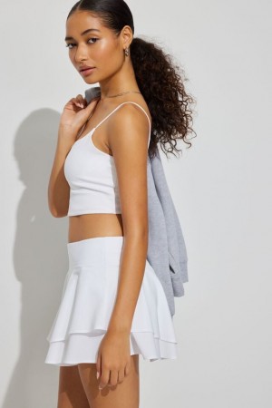 Garage Brie Flare Active Women Skorts White | A-0654938