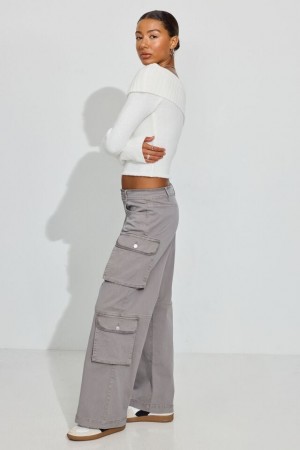 Garage Cameron Low Rise Women Cargo Pants Titanium Grey | A-5943612