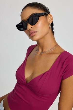 Garage Chunky Cat Eye Women Sunglasses Black | A-1635249