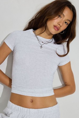 Garage Estelle Longline Women T Shirts Grey | A-7168539