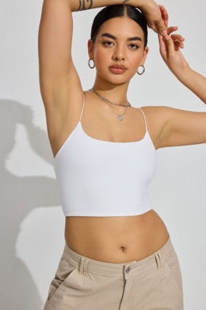 Garage Eva Cropped Cami Women Tank Top White | A-2934106