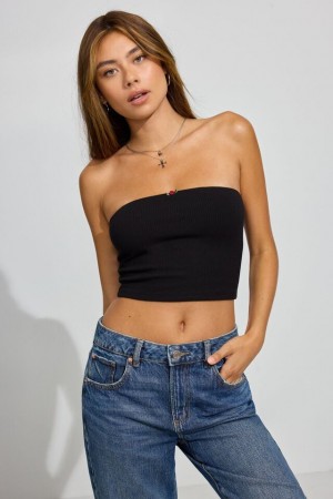 Garage Femme Tube Women Tank Top Black | A-9286574