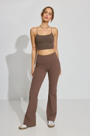 Garage Flare Women Leggings Brown | A-3150648