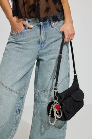 Garage Fur Heart & Charms Women Bags Black / Red | A-8403215