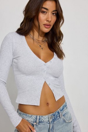 Garage Henley Women Cardigan Grey | A-5816270