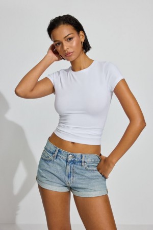 Garage Low Rise Cuffed Denim Women Jeans Blue | A-1680957