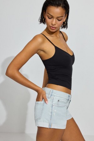 Garage Low Rise Cuffed Denim Women Jeans Blue | A-9410578