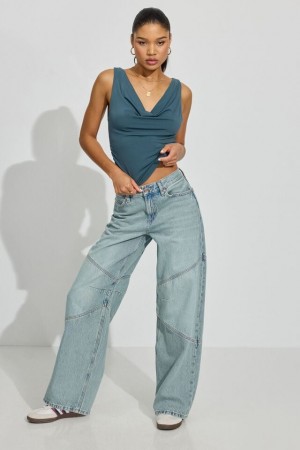 Garage Mega Women Jeans Blue | A-1354026