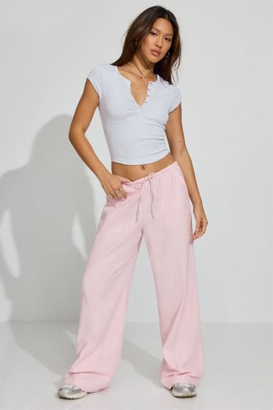 Garage Millie Linen Pull-on Women Pants Light Purple | A-5078694