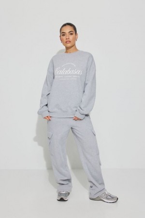 Garage Oversized Women Sweatshirts Grey | A-2580639