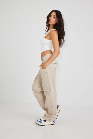Garage Remi Straight Women Cargo Pants Beige | A-8742513