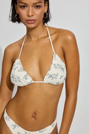 Garage Ruffle Triangle Women Bikini Top Flower | A-0435812