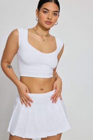 Garage Seamless Cap Sleeve Women T Shirts White | A-8256940