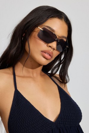 Garage Shield Lens Women Sunglasses Gold | A-5348190