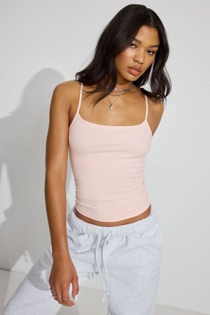 Garage Sleek Scoop Cami Women Tank Top Pink | A-8745329