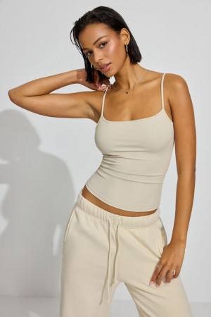 Garage Sleek Scoop Cami Women Tank Top White | A-3197085