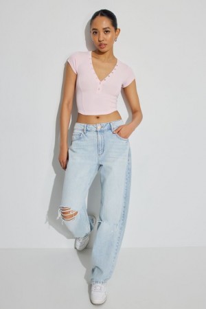 Garage Slouchy Women Jeans Blue | A-9304165