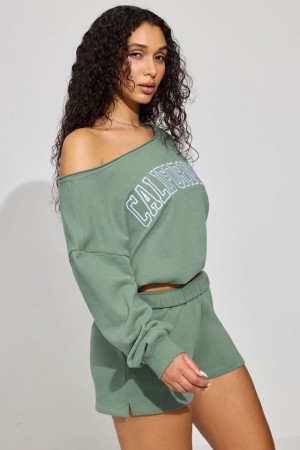 Garage Softterry High Rise Women Shorts Green | A-8561934