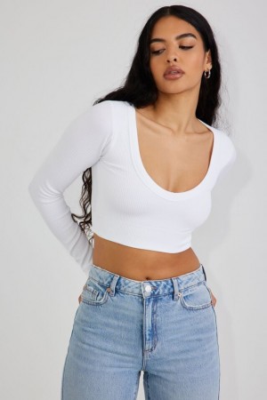 Garage Sonia Seamless Women Long Sleeve White | A-9347108