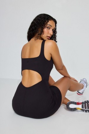 Garage Square Neck Active Mini Women Dress Black | A-0295317