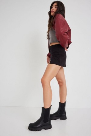 Garage Steve Madden Briona Lug Sole Women Chelsea Boots Black | A-3490527