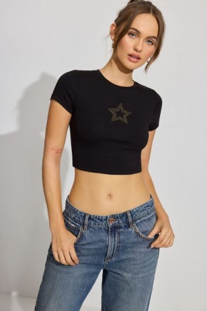 Garage Stormi Women T Shirts Black | A-3548126