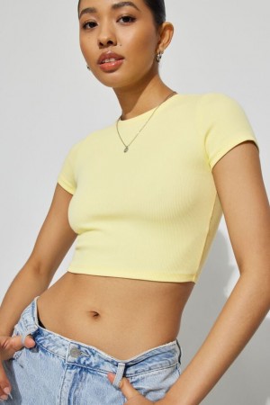 Garage Stormi Women T Shirts Cream Yellow | A-2691458