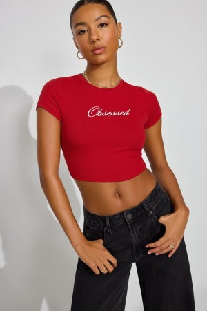 Garage Stormi Women T Shirts Red | A-6983510