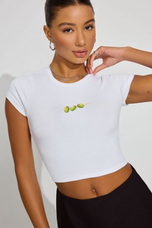 Garage Stormi Women T Shirts White | A-2683791