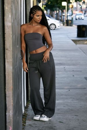 Garage Straight Leg Panel Women Sweatpants Grey | A-6974285