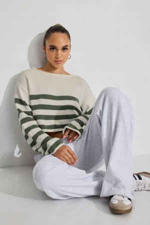 Garage Supersoft Boatneck Women Sweater White / Green | A-2350719