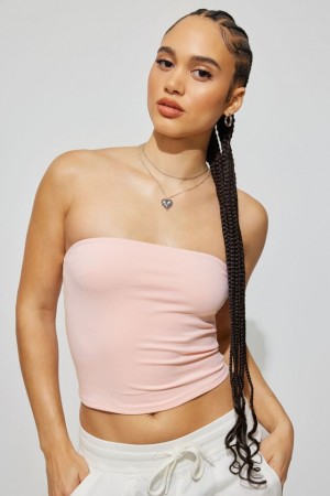 Garage Tasia Tube Women Tank Top Pink | A-7865304