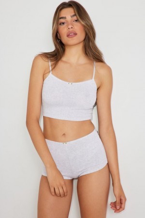 Garage Tiny Pointelle Women Shorts Grey | A-9763820