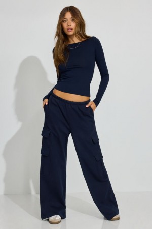 Garage Ultrafleece Baggy Cargo Women Sweatpants Blue | A-5107329