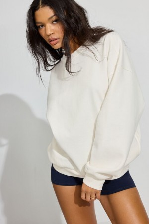 Garage Ultrafleece Women Sweatshirts White | A-2918470