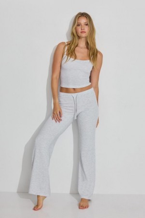 Garage Waffle Flare Women Pants Grey | A-1486975